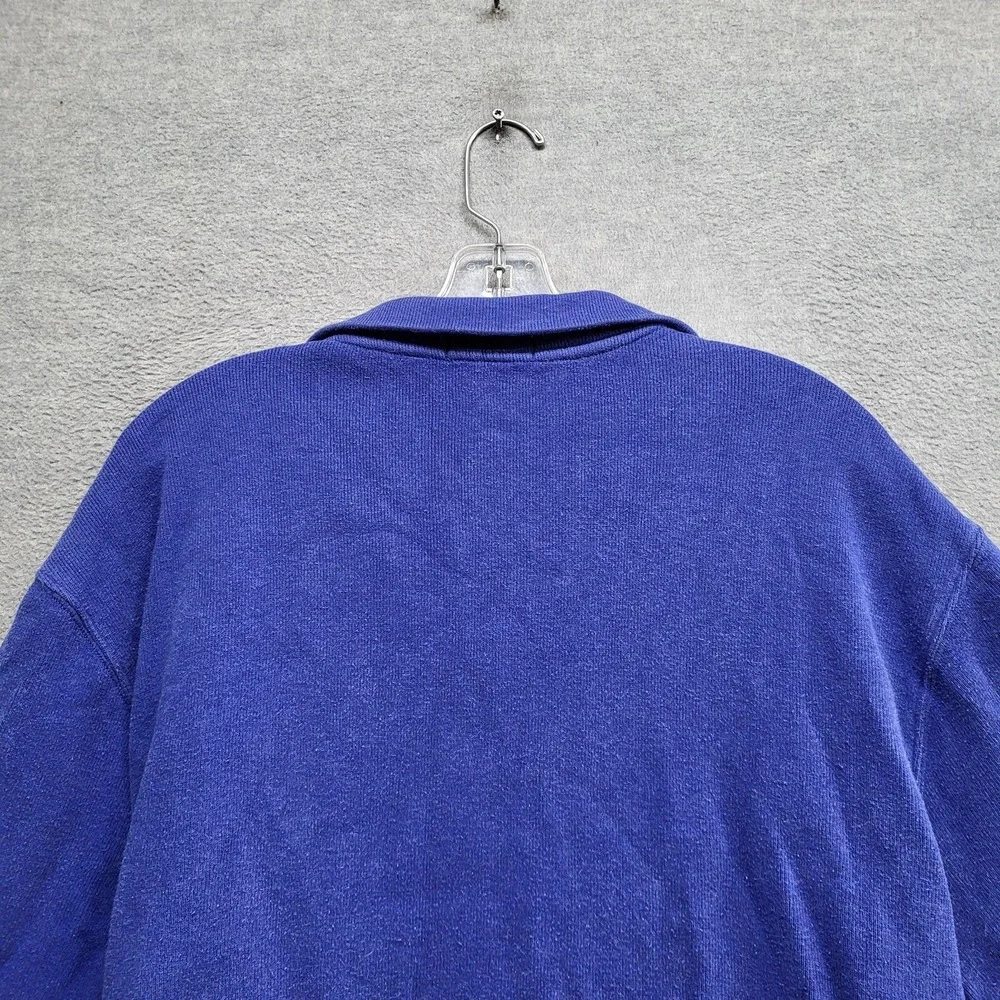 Polo Ralph Lauren Men Sweatshirt‎ XL Blue Jersey 1/4 Zip Logo Pullover